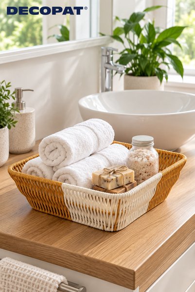 Decopat Decorative Woven Basket Multi-Purpose Storage and Presentation Basket...