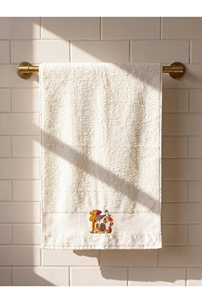 LC Waikiki Lcw Home Ecru Embroidered Face Towel 50X80