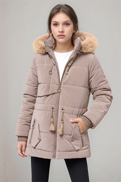 TheJOJODesign Kız Çocuk Kışlık Su ve Rüzgar Geçirmez İçi Polar Astarlı Kapüşo...