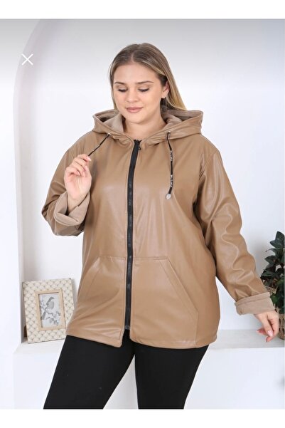 volkitolki Unisex Leather Jacket & Coat with Fleece Lining and Hood, Rain, Wi...