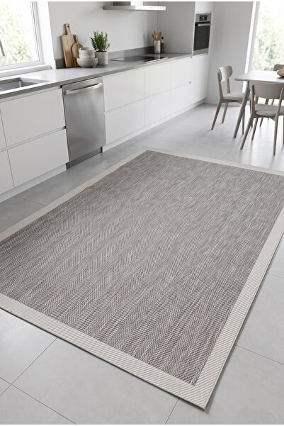 Merinos SİSAL Modern Salon Mutfak Balkon Koridor Halı Gri-Krem 65-96