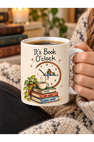 Tomris Hatun Kitap Severlere Özel Kahve Kupası, Çift Taraflı Süblimasyon Bask...