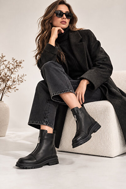Lal Shoes & Bags Γυναικείες μπότες Barew από γνήσιο δέρμα με διακοσμητική λεπ...