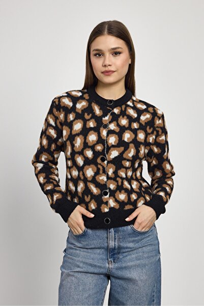 Serenity Leopard Detail Knitwear Cardigan