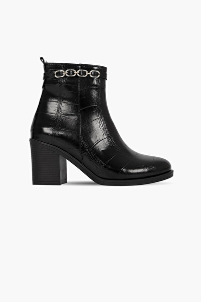 Lal Shoes & Bags Coreopsis Women's Gold Buckle Detailed Patterned Heeled Boot...