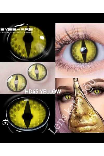 Eyeshop HALLOWEEN COSPLAY GÖZ LENSİ HD45 YELLOW SARI SİYAH TONDA Kulanım sure...