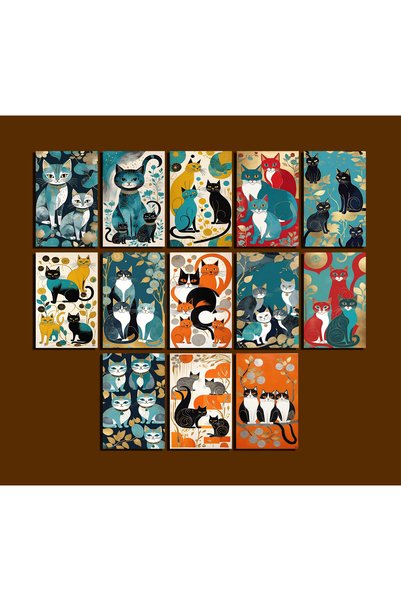 TELLGRAF Cat Themed Postcard Set (10X15 cm 13 Pieces)