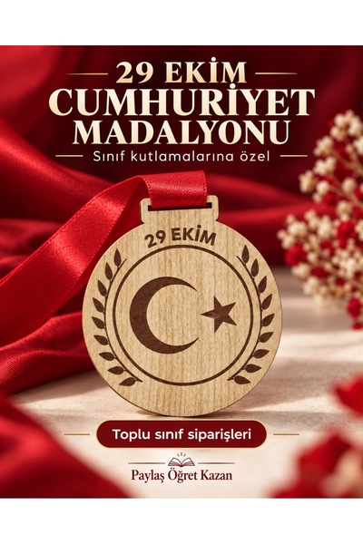 29 EKİM CUMHURİYET BAYRAMINA ÖZEL AY YILDIZ MADALYON ( 10 ADET)