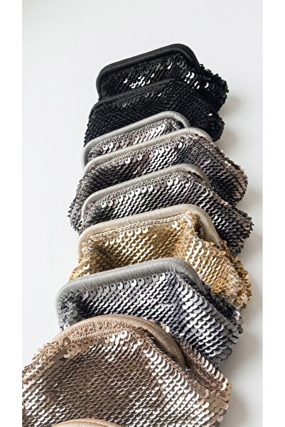 Bucci Handmade Gri Pullu Burslu Clutch Çanta - Şık Abiye El Çantası