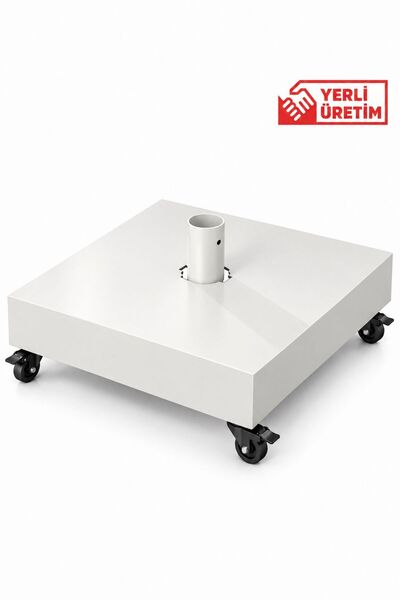 LID ŞEMSİYE AYAĞI - 100x100 (KAPAKLI) 4 TEKER KİLİTLİ (STOPLU) BEYAZ