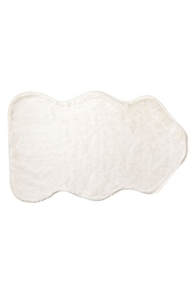 CATIANO Covoras Decorativ din Imitatie de Blana Rabbit Ecru in Forma de Anima...