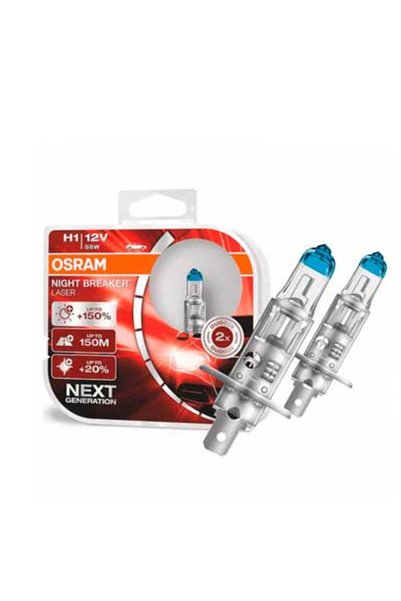 Osram Becuri cu halogen Night Breaker Laser 64150NL-2HB H1 12 V 55 W, set 2 b...