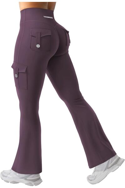 GENERAL YEOREO CoreFlex Women Workout Flare Leggings with Pockets Hidden Scru...