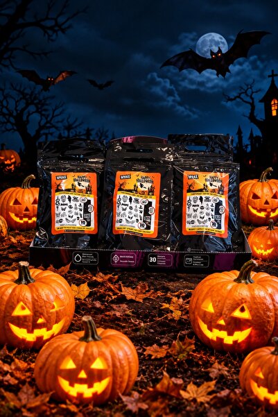 Happy Halloween Siyah Spreyli Dövme Seti 12'li (Display Box)