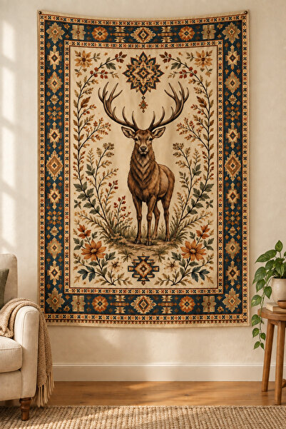 dekomingo Deer Patterned Ethnic Wall Covering Corner Decoration
