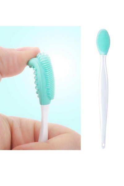 sonx 2 Pieces Lip Brush with Exfoliating Effect, Pore Blackhead Cleaner, Dual-Directional