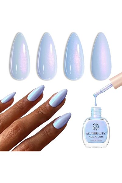 AZUREBEAUTY طلاء أظافر، أزرق سماوي سريع الجفاف، طبيعي بالكامل، فائق اللمعان، ...