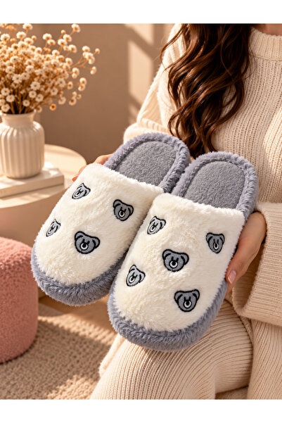 BYRAMSE Women's Plush Teddy Bear Patterned Winter House Slippers Soft and War...