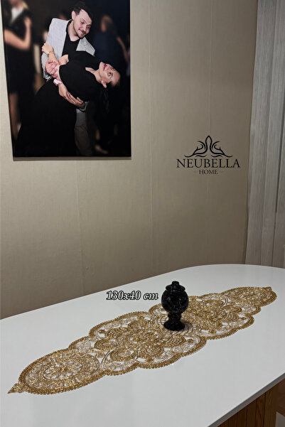 NB Neubella Home Lily Tek Parça Lüks Runner Supla Salon Oda Sehpa Masa Örtü F...