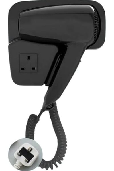 Generic Hotel Hair Dryer 1300W With Triple Power Output (Black) Can Be Instal...