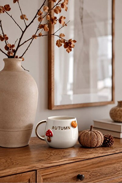 Autumn love /ceramic mug/24 k gerçek altın dekor/sonbahar fincan /