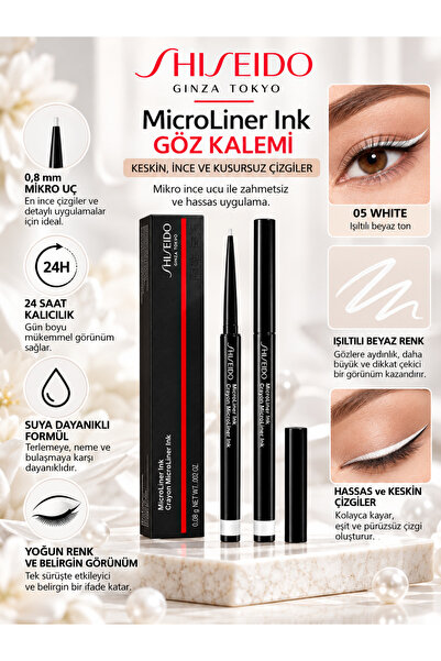 Shiseido MicroLiner Ink 05 WHİTE 0,08 g – 24 Saate Kadar Kalıcı ve Suya Dayan...