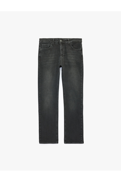 Koton Normal Bel Cepli Pamuklu Straight Fit Jean Pantolon - Mark Jean