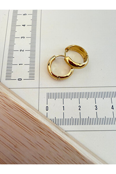 Rupen Kraft 316 L Surgical Steel 5Mm*14Mm Curved Steel Hoop Earring Gold