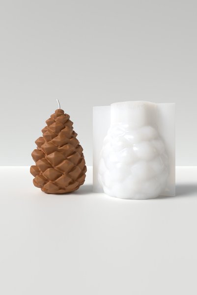 Cageartstudio Kozalak Mum Silikon Kalıp M2 - 9 x 6 cm - Çam Kozalağı Yılbaşı ...