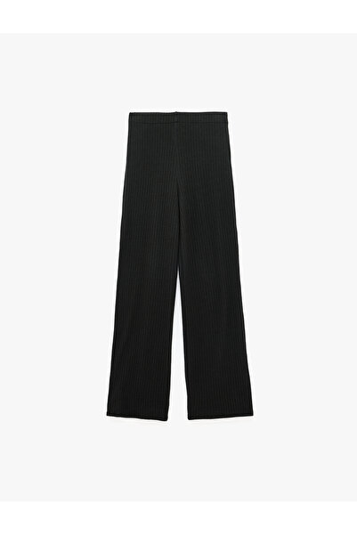 Koton Kaşkorse Kumaş Düz Bol Paça Pantolon