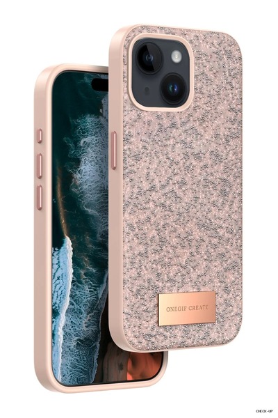 ONEGIF Svl-Shop iPhone 15 Bright Silvery Cover (11718) - Pink