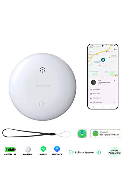 BIRAI Συσκευή SafeTag κατά της απώλειας, Συμβατό με iOS, με εντοπισμό θέσης μ...