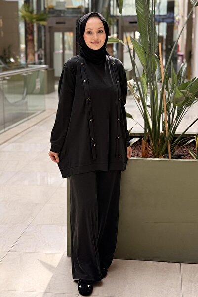 Ceremony Pants Suit with Eyelet Detail on the Front and Lace-Up Detail