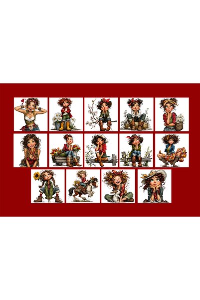 TELLGRAF Women's Themed Postcard Set (10X15 cm 14 Pieces)