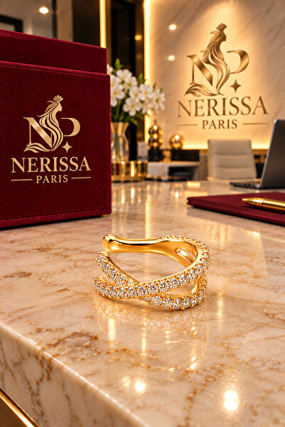 JEWELRY Nerissa Paris Croise Gold Kıkırdak Küpesi Kararmaz Çelik Küpe
