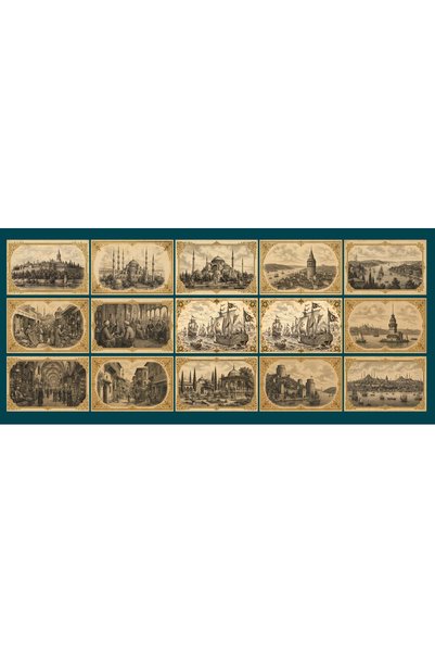 TELLGRAF Old Istanbul Themed Postcard Set (10X15 cm 15 Pieces)