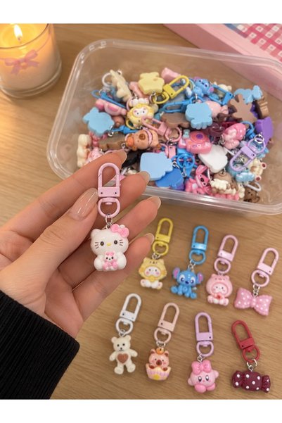 mimela Sürpriz 2'li Figür Fermuar Süsü Çanta Charm Anahtarlık Aksesuarı