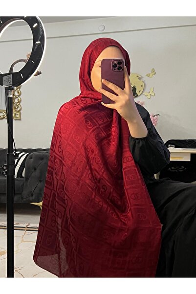alenza Collection TR Halka Desen Jakarlı Kadın İpek Dokulu Şal