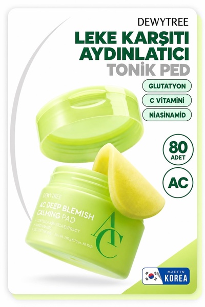 DEWYTREE Aydınlatıcı Leke Karşıtı Ton Eşitleyici Yatıştırıcı Kore Tonik Ped, ...