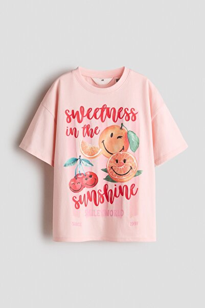 H&M Baskılı ve Pamuklu Tişört