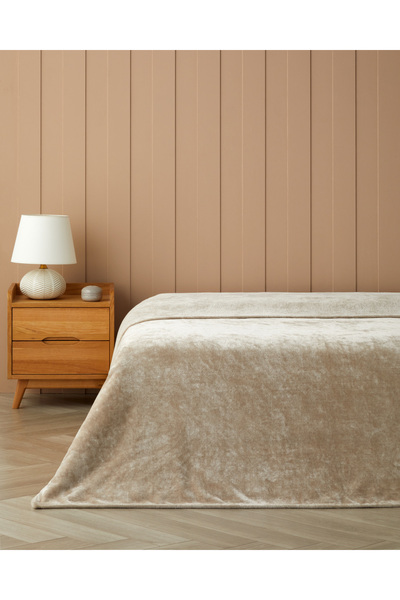 English Home Vena Supersoft Çift Kişilik Battaniye 200x220 cm Bej