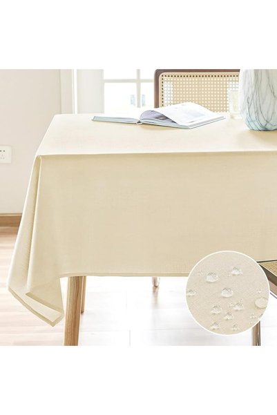 GENERAL AUSSPVOCT Textured Tablecloth Rectangle 52x70 Water Resistant Spill-P...