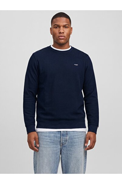 Jack & Jones Men's Navy Blue Jprblualves Structure Sweat Crewneck Pls Large S...