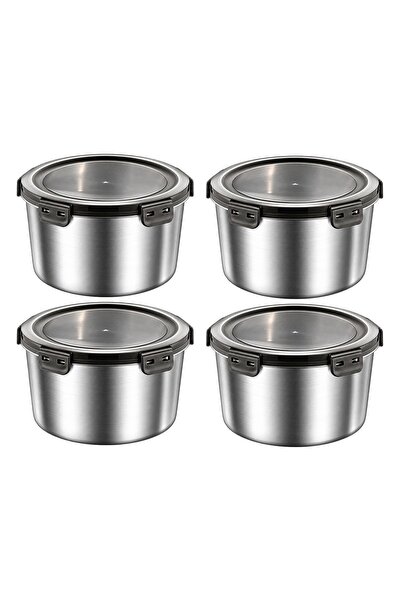 Chavin 4 Pieces 304 Steel 600 ml Round Food Fruit Meat Refrigerator Nutrition...
