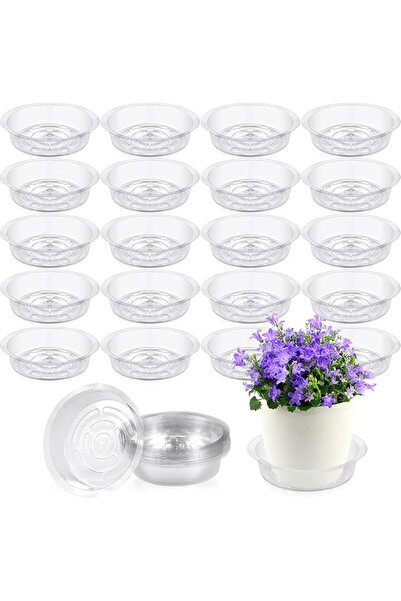 SYOSI Plastic Plant Saucer, Thickened Plant Drip Trays 6 Inch Plant Clear Wat...
