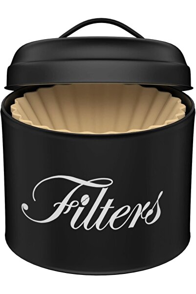 Generic Coffee Filter Holder, Black Basket Coffee Filter Storage with Lid, Ro...