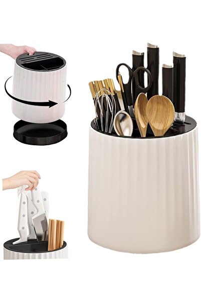 Generic Rotating Utensil Holder 360° Rotation, Rust and Corrosion-Resistant K...