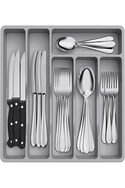 Generic ABIN Silverware Drawer Organizer Tray, Plastic Cutlery Storage for Ki...