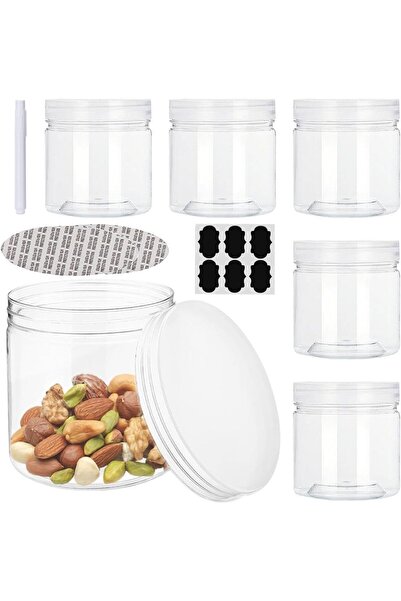 Home Zone Transparent storage jars from Home Zone, made of plastic, set of 6 ...