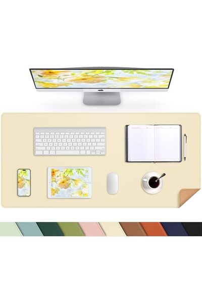 GENERAL AFIING Large Desk Mat 47.2" x 17" Leather Desk Pad Protector with Nat...